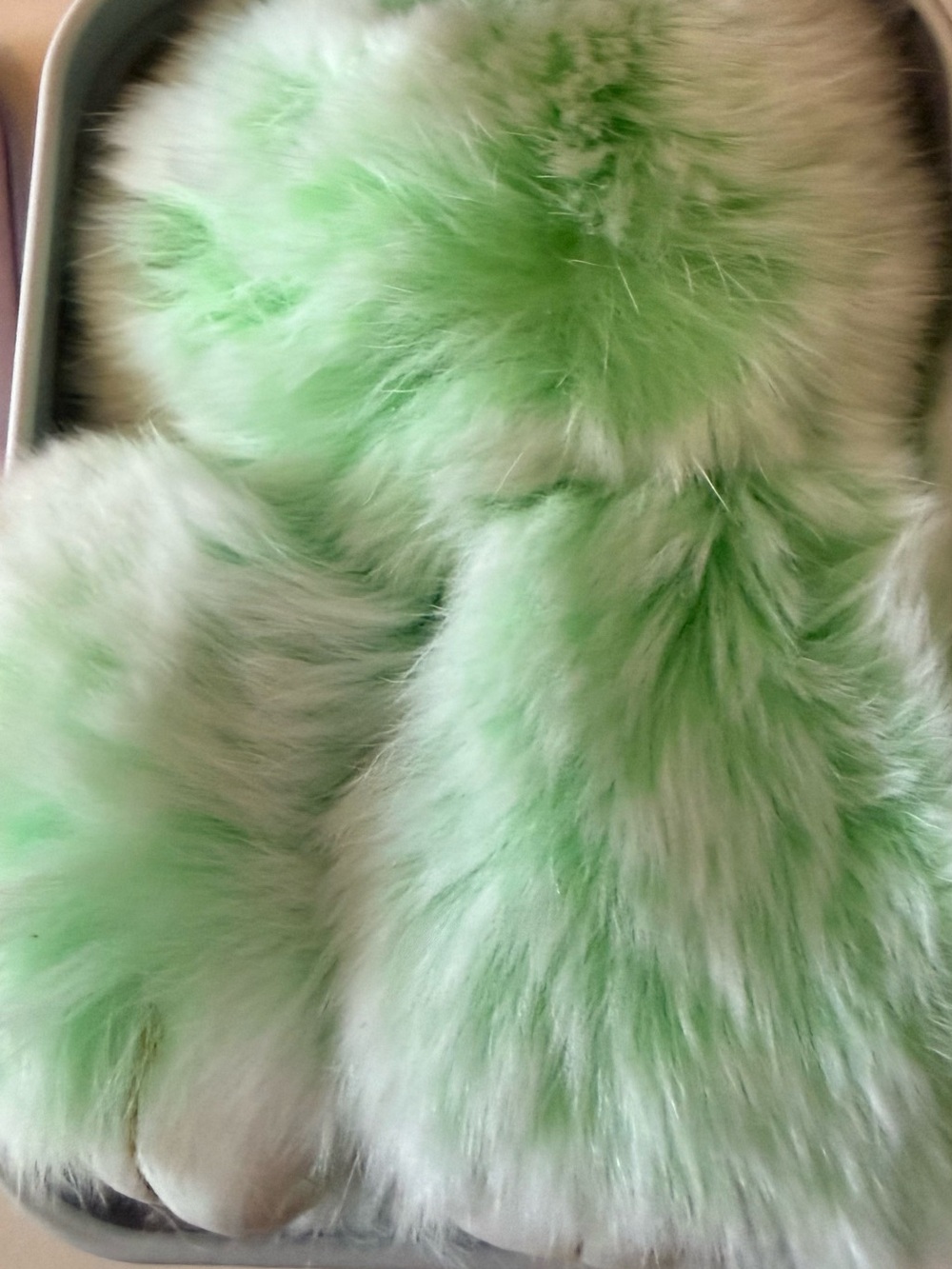 Plush Green Bunny Lulu - Picture 6 of 8